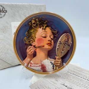 1982 Norman Rockwell Making Believe At The Mirror 8.5” Bradford Collector Plate
